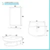 Mobile lavabo sospeso 45 cm salvaspazio in stile industrial Borg