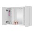 Specchio contenitore 90x60 cm bianco con LED e ripiani interni 