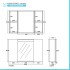 Specchio contenitore 90x60 cm bianco con LED e ripiani interni 