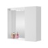 Specchio contenitore 67x60 cm bianco con LED e ripiani interni 
