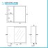 Specchio contenitore 67x60 cm bianco con LED e ripiani interni 