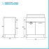 Mobile lavatoio 80x50 cm rovere grigio con vasca e kit di scarico