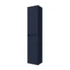 Colonna bagno sospesa 140 cm blu satinato ripiani regolabili Gaya