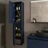 Colonna bagno sospesa 140 cm blu satinato ripiani regolabili Gaya