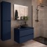Colonna bagno sospesa 140 cm blu satinato ripiani regolabili Gaya
