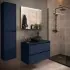 Colonna bagno sospesa 140 cm blu satinato ripiani regolabili Gaya