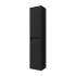 Colonna bagno sospesa 140 cm nero satinato ripiani regolabili Gaya