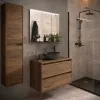 Colonna bagno sospesa 140 cm noce maya ripiani regolabili Gaya
