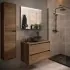 Colonna bagno sospesa 140 cm noce maya ripiani regolabili Gaya