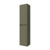 Colonna bagno sospesa 140 cm verde satinato ripiani regolabili Gaya