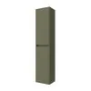 Colonna bagno sospesa 140 cm verde satinato ripiani regolabili Gaya