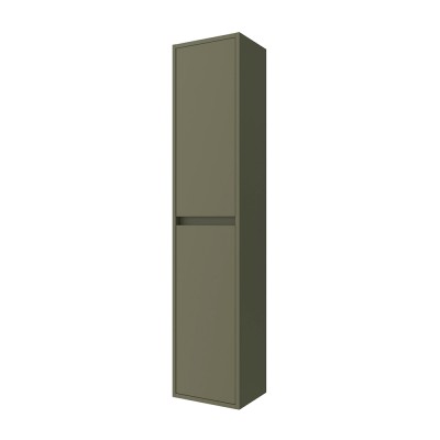 Colonna bagno sospesa 140 cm verde satinato ripiani regolabili Gaya