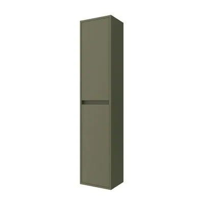 Colonna bagno sospesa 140 cm verde satinato ripiani regolabili Gaya