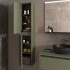 Colonna bagno sospesa 140 cm verde satinato ripiani regolabili Gaya