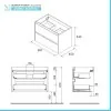 Mobile bagno sospeso 90 cm noce maya con top e specchio Gaya