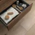 Mobile bagno sospeso 90 cm noce maya con top e specchio Gaya
