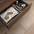 Mobile bagno sospeso 80 cm noce maya con top e specchio Gaya