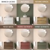 Mobile bagno sospeso 80 cm rovere bali con top e specchio Gaya