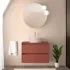 Mobile bagno sospeso 80 cm rosso satinato con top e specchio Gaya