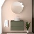 Mobile bagno sospeso 80 cm verde satinato con top e specchio Gaya