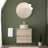 Mobile bagno sospeso 70 cm rovere bali con top e specchio Gaya