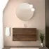 Mobile bagno sospeso 90 cm noce maya con specchio e lavabo Gaya