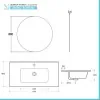 Mobile bagno sospeso 90 cm noce maya con specchio e lavabo Gaya
