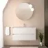 Mobile bagno sospeso 90 cm bianco lucido con specchio e lavabo Gaya