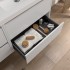 Mobile bagno sospeso 90 cm bianco lucido con specchio e lavabo Gaya