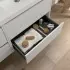 Mobile bagno sospeso 90 cm bianco lucido con specchio e lavabo Gaya