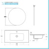 Mobile bagno sospeso 90 cm bianco lucido con specchio e lavabo Gaya