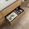 Mobile bagno sospeso 80 cm rovere africa con specchio e lavabo Gaya