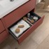 Mobile bagno sospeso 80 cm rosso satinato con specchio e lavabo Gaya