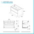 Mobile bagno sospeso 80 cm nero satinato con specchio e lavabo Gaya