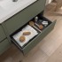 Mobile bagno sospeso 70 cm verde satinato con specchio e lavabo Gaya