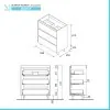 Mobile bagno a terra 60 cm noce maya con specchio e lavabo Gaya