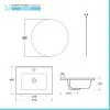 Mobile bagno a terra 60 cm noce maya con specchio e lavabo Gaya