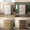 Mobile bagno a terra 60 cm noce maya con specchio e lavabo Gaya