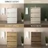 Mobile bagno a terra 60 cm noce maya con specchio e lavabo Gaya