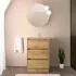 Mobile bagno a terra 60 cm rovere africa con specchio e lavabo Gaya