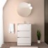Mobile bagno a terra 60 cm bianco lucido con specchio e lavabo Gaya