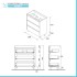 Mobile bagno a terra 60 cm bianco lucido con specchio e lavabo Gaya