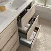 Mobile bagno a terra 60 cm rovere bali con specchio e lavabo Gaya