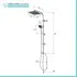 Colonna doccia regolabile H 93 in acciaio cromo con soffione 19x19 