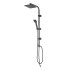 Colonna doccia regolabile H 93 in acciaio nero opaco soffione 19x19 