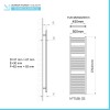 Termoarredo scaldasalviette 500x1703 nero opaco con interasse 45 cm