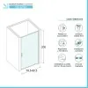 Porta doccia nicchia 80 cm a battente con vetro in cristallo trasparente Ted