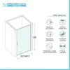Porta doccia nicchia 90 cm a battente con vetro in cristallo trasparente Ted