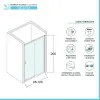 Porta doccia nicchia 100 cm scorrevole con vetro in cristallo trasparente Ted