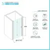 Porta doccia nicchia 70 cm a soffietto con vetro in cristallo trasparente Ted